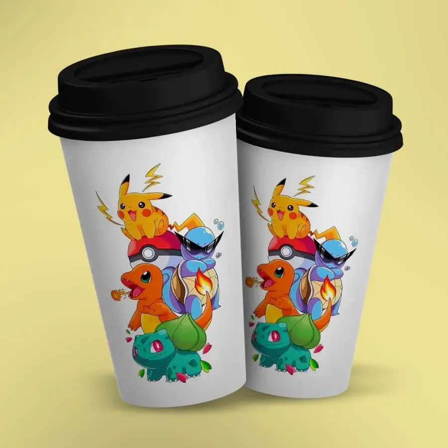 Copo Bucks Pokémon - Pikachu Charizard Squirtle Bulbasaur